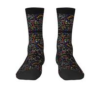 ZISHAK Math Formula Chaussettes de sport pour homme, longueur moyenne pour la course à pied, chaussettes de sport confortables et respirantes, Formule mathématique, taille unique