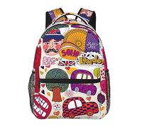 ZISHAK Sac à dos de loisirs multifonction motif baleine pour voyage, randonnée et stockage d'ordinateur portable - Léger et élégant, Journal scolaire en anglais, taille unique