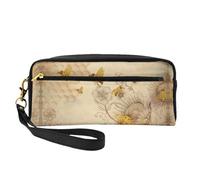 ZISHAK Trousse de maquillage portable avec imprimé champignons rouges, design convivial, mini pochette de maquillage polyvalente, Fleurs d'abeilles rurales, One Size