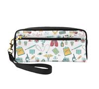 ZISHAK Trousse de maquillage portable avec imprimé fleurs bleues et jaunes, design convivial, mini pochette de maquillage polyvalente, Abstraction Biologie Chimie 4, One Size