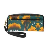 ZISHAK Trousse de maquillage portable avec imprimé papillons violets, design facile à transporter, mini pochette de maquillage polyvalente, Arbres ensoleillés des parcs nationaux, One Size