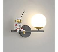 zishuo shop Appliques Murales, Applmurale Astronaute Lune Pour Chambre D'Enfant, 5 W Led À Intensité Variable, Éclairage Mural 3D Astronaute Lune Blanc Pour Chambre D'Enfant Garçon, Salle À Manger,De