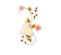 zishuo shop Appliques Murales, Applmurale Rustique, Applmurale Florale Pastorale,Murale Créative Moderne, Abat-Jour En Verre En Forme de Fleur En Céramet de Rose Pour Chambre À Coucher, Balcon, Escali