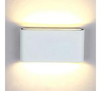 zishuo shop Appliques Murales Extérieures À Led, Appliques Murales Extérieures Étanches Ip65 En Aluminium, 12 W, Blanc Chaud 3 000 K,Malistes Et Décoratives Pour Cour, Patio, Terrasse, Couloir/Blanc/A