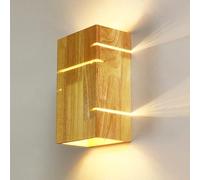 zishuo shop Appliques Muraless, Appliques Murales, 2Pes Murales À Intensité Variable, 3 Couleurs de Lumière, 2 X E27 Jusqu'À 60 W Max.,De Nuit Led, Applmurale En Bois, Escalier D'Hôtel, Couloir