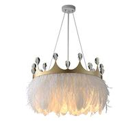 zishuo shop Appliques, Romforme de Couronne de Plumes Pour Chambre de Fillendu En Plumes Moderne Et Nordique,Créative Pour Chambre D'Enfant, Salon/Rose /50 Cm (19,7 Pouces)