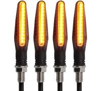 ZISONIX 4pcs Indicateurs de Moto 12 LED Flèche Clignotants Lumières 12V Imperméable Universel pour Moto Scooter Quad Cruiser Off Road