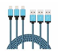 ZISONIX Cable iPhone Nylon Tressé [Lot de 3] Chargeur Rapide Compatible avec XS XR X 8 7 6 6s 5S 5C 5 iPad