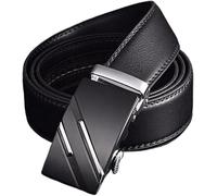 ZISONIX Ceintures À Boucle Automatique En Métal De 3,5Cm Pour Hommes, Sangle De Travail Et D'Affaires, NE320 argenté, 130cm 41to44 pouce