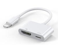 ZISONIX Compatible avec iPhone i-Pad vers Adaptateur HDMI, Digital AV 1080P HDTV Câble HDMI pour téléphone XS/XSmax/XR/X/8/7/6/Plus Pad Pod vers TV.