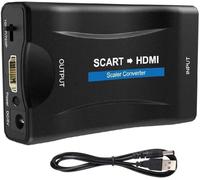 Zisonix Convertisseur Scart Vers Hdmi Adaptateur Audio Vidéo Support 720p/1080p Pour Téléviseur/Moniteur/Projecteur/Stb/Vhs/Xbox/Ps3/Sky/Blu-ray/Dvd Noir
