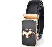 ZISONIX Hommes Ceinture Classique Cheval Réglable à Cliquet Ceinture Boucle Automatique pour Jeans les Pantalons Costumes, Largeur 35mm