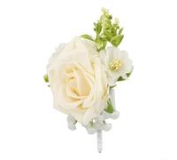 ZiStarlilife 1 ensemble de boutonnières artificielles élégantes pour bouquet de fleurs en soie pour mariée, demoiselle d'honneur, fête de mariage, bal, événement formel (C)