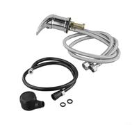 ZiStarlilife 1 ensemble de robinet de bol de shampooing et kit de pulvérisateur avec tuyau flexible pour évier de salon de coiffure, construction en alliage de zinc avec disjoncteur sous vide, argent