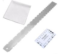 ZiStarlilife 1 jeu de règles crantées pour manche de guitare en acier inoxydable avec chiffon pour réglage du niveau de frette, basse électrique et acoustique