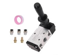 ZiStarlilife 1 vanne manuelle pneumatique à levier manuel 4H210-08 5/2 voies avec port 6,35 mm, comprend des raccords rapides, des silencieux et du ruban PTFE pour applications de contrôle de l'air