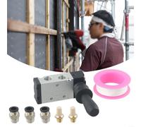 ZiStarlilife 1 vanne manuelle pneumatique à levier manuel 4H210-08 5/2 voies avec port 6,35 mm, comprend des raccords rapides, des silencieux et du ruban PTFE pour applications de contrôle de l'air