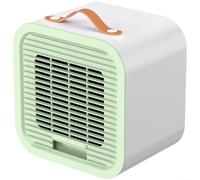 ZiStarlilife 1 ventilateur de refroidissement rechargeable par USB avec glace pour compartiment à cristal, 3 refroidisseurs d'air silencieux pour bureau, maison, chambre à coucher, étude, orange (vert