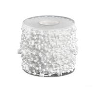 ZiStarlilife Chaîne inférieure de store vertical de 127 mm, connecteur de cordon perlé, 10/20 m en plastique blanc, pour traitement de fenêtre, volet, stores romains, pièces de rechange (10 m)
