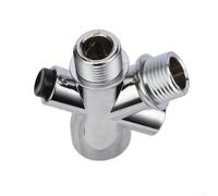 ZiStarlilife Connecteur de vanne de mélange 1/2" en ABS argenté avec entrée femelle G1/2 et deux sorties mâles G1/2 pour pommeau de douche, séparateur d'eau ou raccord de tuyau d'arrosage de jardin