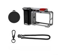 ZiStarlilife Ensemble de poignée de photographie de rue pour DJI Action 5 Pro, cage d'extension légère en alliage d'aluminium avec poignée ergonomique, kit d'accessoires gris pour extérieur stable