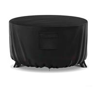 ZiStarlilife Housse de protection pour brasero ronde de 91,4 cm, tissu Oxford imperméable avec cordon de serrage et sangles à boucle, protection contre le vent pour terrasse, réchaud 2 x 92 x 51 cm