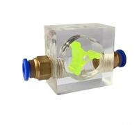 ZiStarlilife Indicateur de débit d'eau pour machine de gravure, moniteur de débitmètre acrylique en temps réel, corps en métal, DC 10-30 V, outil d'observation du système de refroidissement (8 mm)