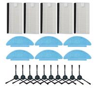 ZiStarlilife Kit brosse latérale, filtre et serpillère pour Tikom L9000, pour LUBLUELU S/L60D, pour LARESAR pour L6 Nex, pour HONOR pour aspirateur robot Q6 SE, nettoyage en profondeur des tapis et