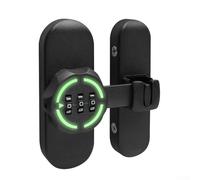 ZiStarlilife Loquet de porte en alliage de zinc avec mécanisme de verrouillage à combinaison, serrure de sécurité coulissante à 90/180 degrés, finition noire avec fonction de réinitialisation facile