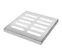 ZiStarlilife Lot de 1 grille de vidange avec cadre en acier inoxydable pour jardin, garage, terrasse, parking, évacuation de sol carrée résistante à la rouille, argenté, 150 x 150 mm (200 x 200 mm)