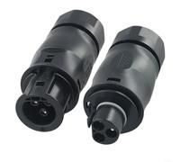 ZiStarlilife Lot de 1 prise AC à 3 broches IP68 et ensemble pour onduleurs Betteri BC01 Connecteur étanche Câble flexible pour système d'alimentation solaire extérieur ABS noir