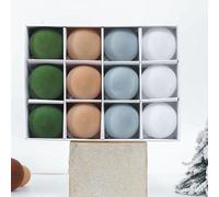 ZiStarlilife Lot de 12 boules de Noël en velours anti-éclats pour sapin de Noël Couleurs mélangées 6 cm