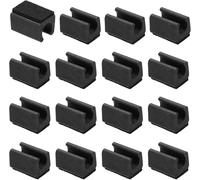 ZiStarlilife Lot de 16 housses de protection en plastique en forme de U pour pieds de 14 mm de diamètre - Protection contre les rayures et le bruit - Pour chaises de traîneau en métal - Noir
