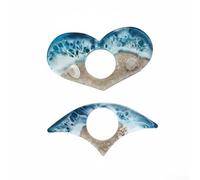 ZiStarlilife Lot de 2 marque-pages en résine inspirés de l'océan - Aide à la lecture à une main pour livres de poche et couvertures rigides - Prise en main confortable - Marque-page bleu pour