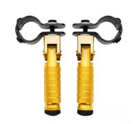 ZiStarlilife Lot de 2 paires de repose-pieds arrière pliables CNC pour passager - En alliage antidérapant - Pour moto, vélo électrique, VTT, équitation tout-terrain - Noir (doré)