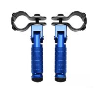 ZiStarlilife Lot de 2 paires de repose-pieds arrière pliables CNC pour passager - En alliage antidérapant - Pour moto électrique, VTT, équitation tout-terrain - Noir (Azure)