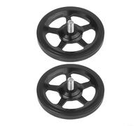 ZiStarlilife Lot de 2 roues de rechange en alliage d'aluminium pour vélo pliant Brompton, roulement scellé CNC pour modification de vélo et stationnement (noir)