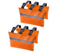 ZiStarlilife Lot de 2 sacs de poids portables pour tuyau d'égout avec bande réfléchissante pour la sécurité nocturne, PVC résistant à l'eau, remplissage de sable ou de rochers (orange)