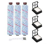 ZiStarlilife Lot de 3 pièces de rechange pour Bissell pour CROSSWAVE, rouleaux de brosse multi-surfaces et kit de filtres HEPA, compatibles avec les modèles 1868 1866, nylon et plastique microfibre