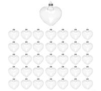 ZiStarlilife Lot de 36 boules transparentes à remplir en forme de cœur en PET pour décoration d'arbre de Noël, fête, mariage, décoration d'intérieur, 9 cm