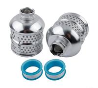 ZiStarlilife Lot de 4 boules filtrantes à bulles d'air en aluminium avec ruban adhésif brut, arroseur doux pour plantes délicates, jardins, pelouses et terrasses, argent 10 x 15 x 8 cm