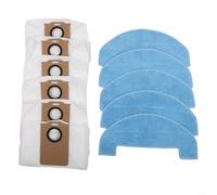 ZiStarlilife Lot de 6 serpillères et sacs à poussière pour aspirateur robot Ultenic pour T20 Pro et T10 Lite, tampons lavables en microfibre avec piégeage scellé des débris pour poils d'animaux et