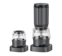 ZiStarlilife Moulin à poivre électrique rechargeable avec grossièreté réglable, chargement USB, fonctionnement à un seul bouton, comprend des boîtes à épices, gris blanc (gris)