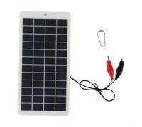 ZiStarlilife Panneau solaire polycristallin portable 10 W 12 V avec clips pour charger des batteries 9-12 V - Kit d'alimentation solaire d'extérieur léger pour le camping, la randonnée