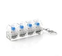 ZiStarlilife Porte-clés avec clavier RVB avec 4 boutons et lumières LED pour soulager le stress et se concentrer à la maison, au bureau, à l'école ou en voyage, blanc transparent (blanc transparent)