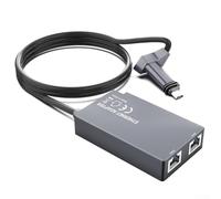 ZiStarlilife Pour Starlink pour adaptateur Ethernet double port Gen 2, pour boîtier de câble réseau RJ45, longueur de câble de 1 m, connexion haute vitesse 1000 Mbps