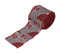 ZiStarlilife Ruban en lin imprimé pour décoration de sapin de Noël, 6,3 cm de large, bord en fil de lin pour décoration de sapin, couronne, guirlande, artisanat, décoration de vacances (gris)