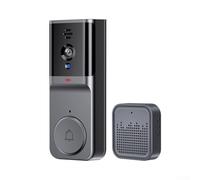 ZiStarlilife Sonnette vidéo intelligente avec télécommande, fonction de réveil, caméra HD, vision nocturne, installation sans fil, batterie 1000 mAh, longue veille