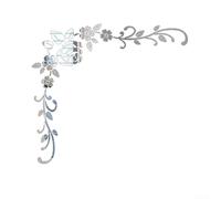 ZiStarlilife Sticker mural 3D en acrylique avec fleur de vigne - Décoration murale pour salon, chambre à coucher, canapé, arrière-plan mural TV (argenté)