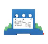 ZiStarlilife Transmetteur de courant CA triphasé, précision de 05 %, sortie 3 x DC4-20 mA, isolation électromagnétique, entrée traversante pour la surveillance de l'alimentation et la gestion de